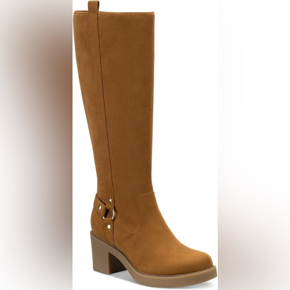 Style & Co. Womens Brettaa Faux Suede Knee-High Boots Brown